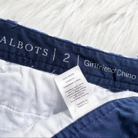SOLD-Talbots Blue and White Gingham Check Print Girlfriend Chino Pants - Picture 8 of 10